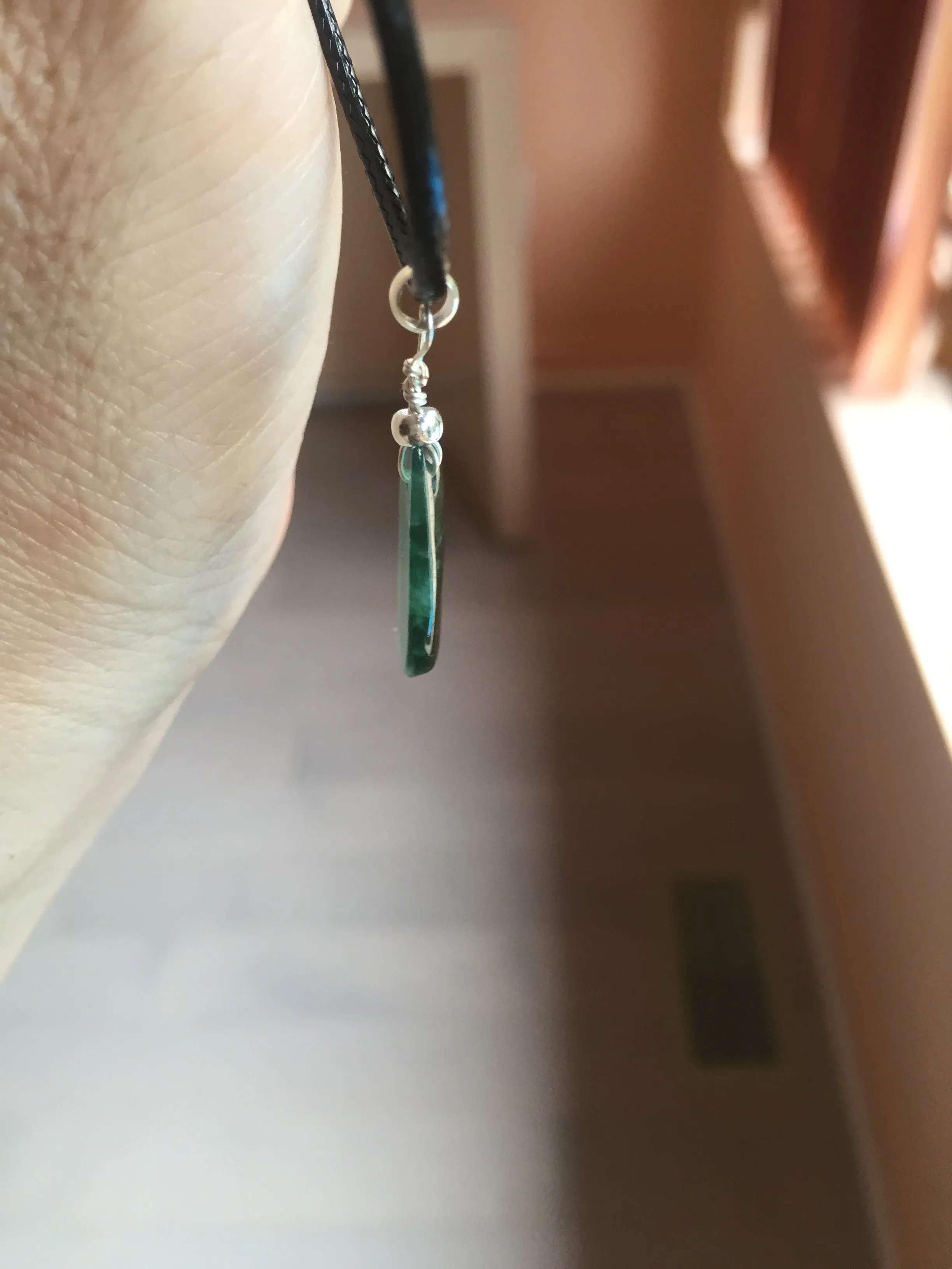 100% natural type A Guatemala jadeite jade icy watery green black gray with flying snow Willow leaf pendant group BP64