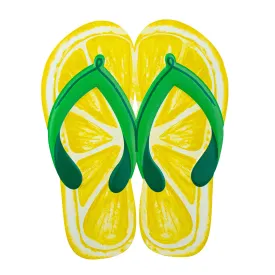 12" Embossed Metal Hanger: Lemon Flip Flops