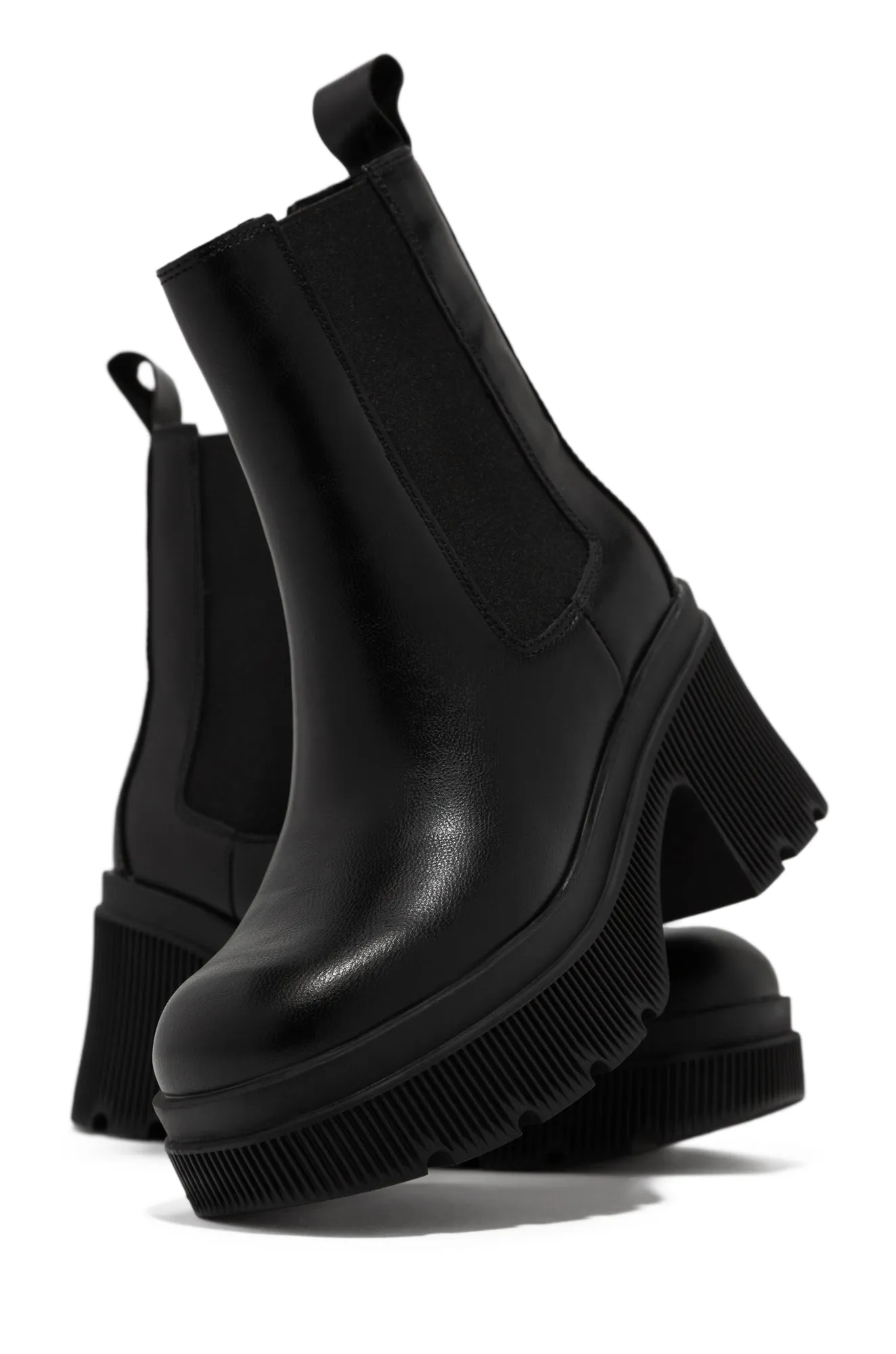 Addicted To You Platform Ankle Boots - Black