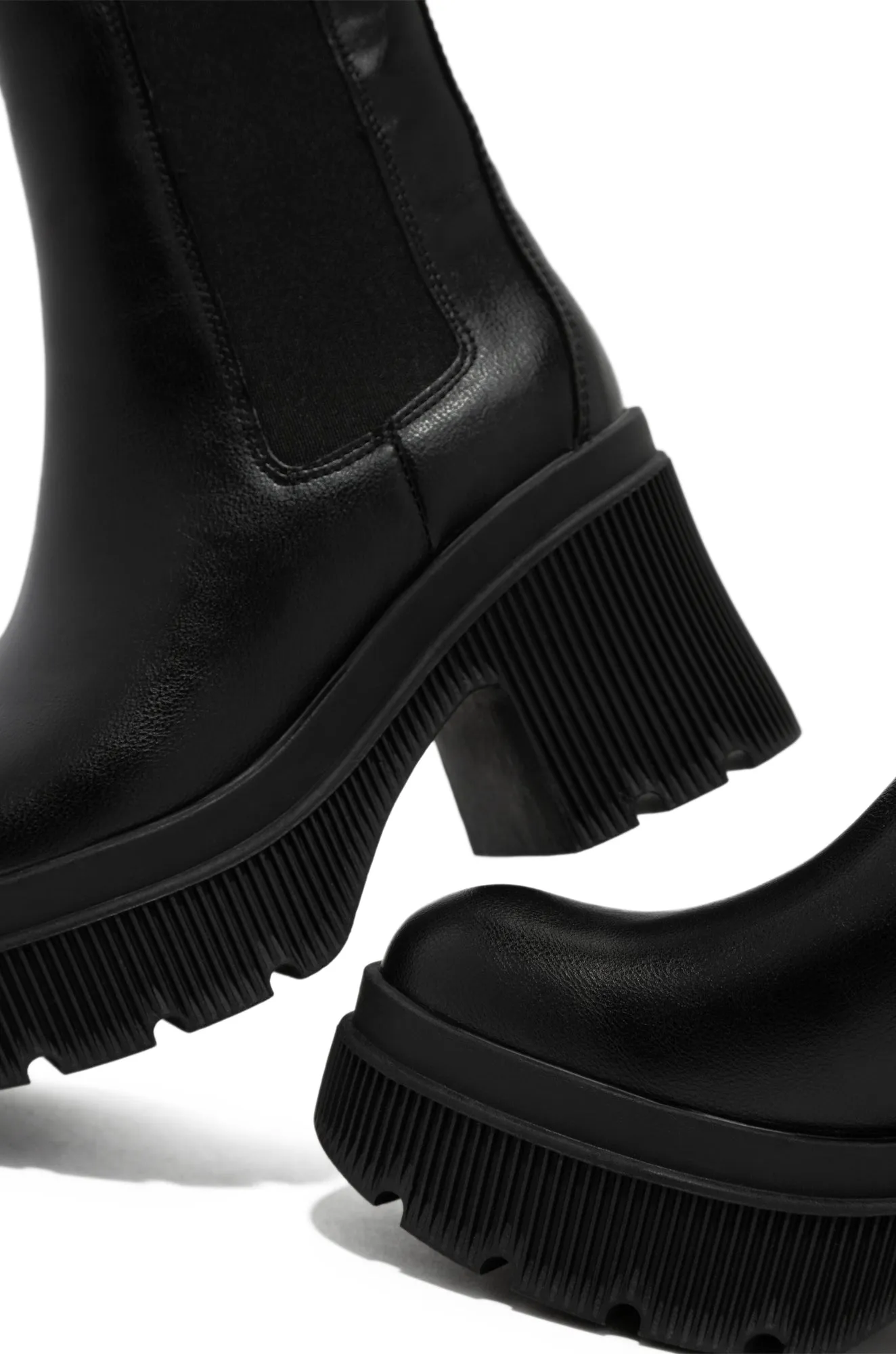 Addicted To You Platform Ankle Boots - Black