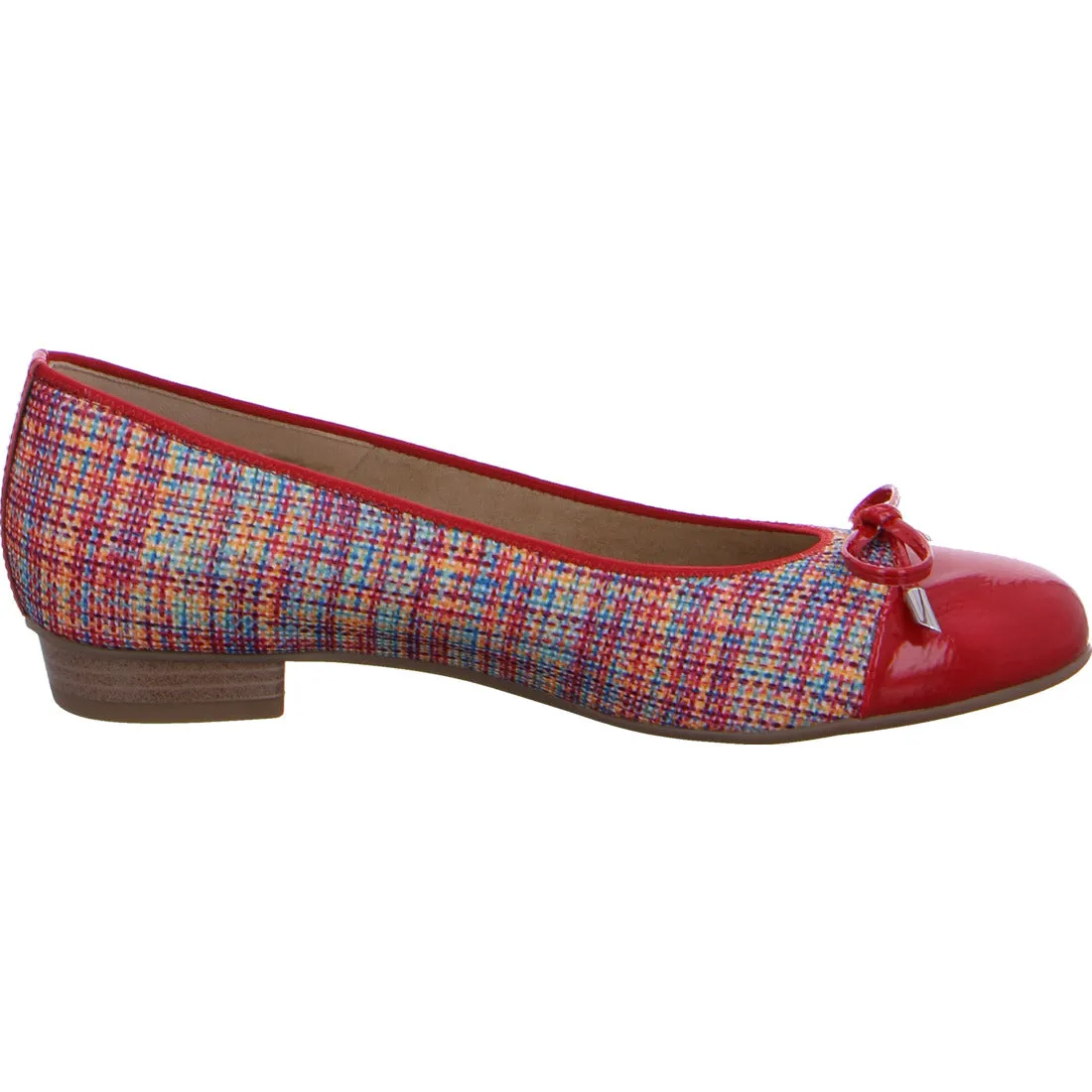 Ara ladies Pump shoe Red Check