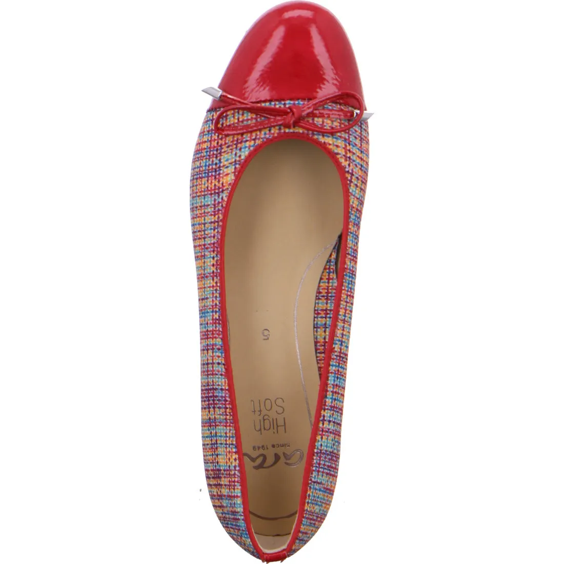 Ara ladies Pump shoe Red Check