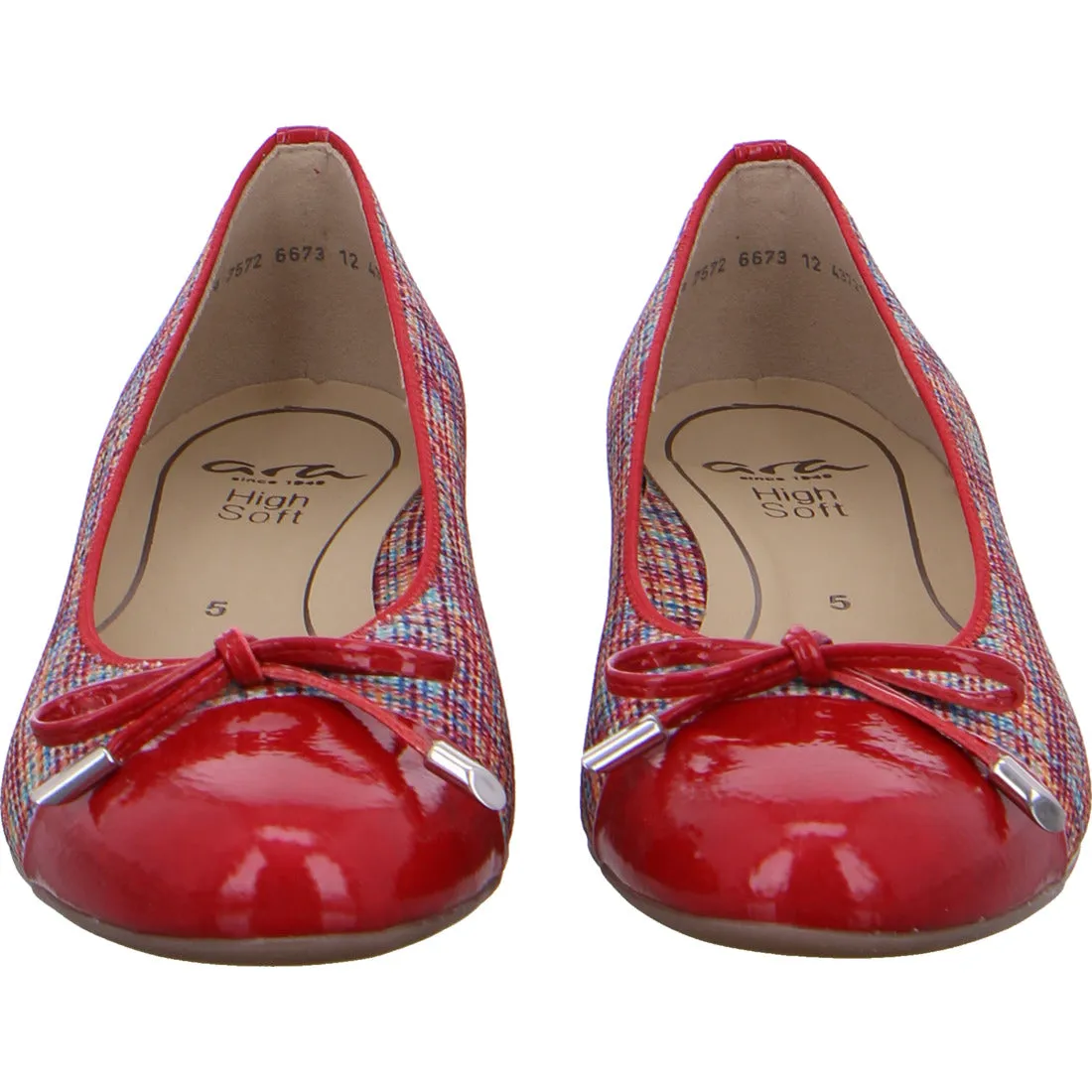 Ara ladies Pump shoe Red Check