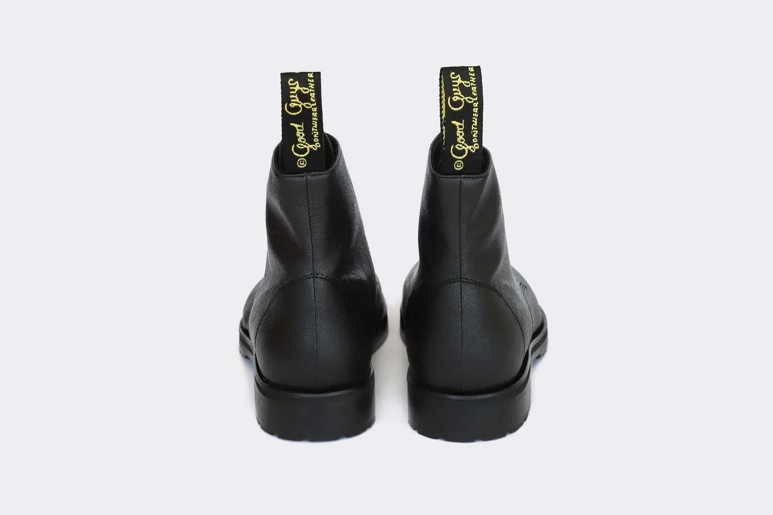 'Blaze' vegan apple-leather 🍏 lace-up boot by Good Guys Don't Wear Leather - black