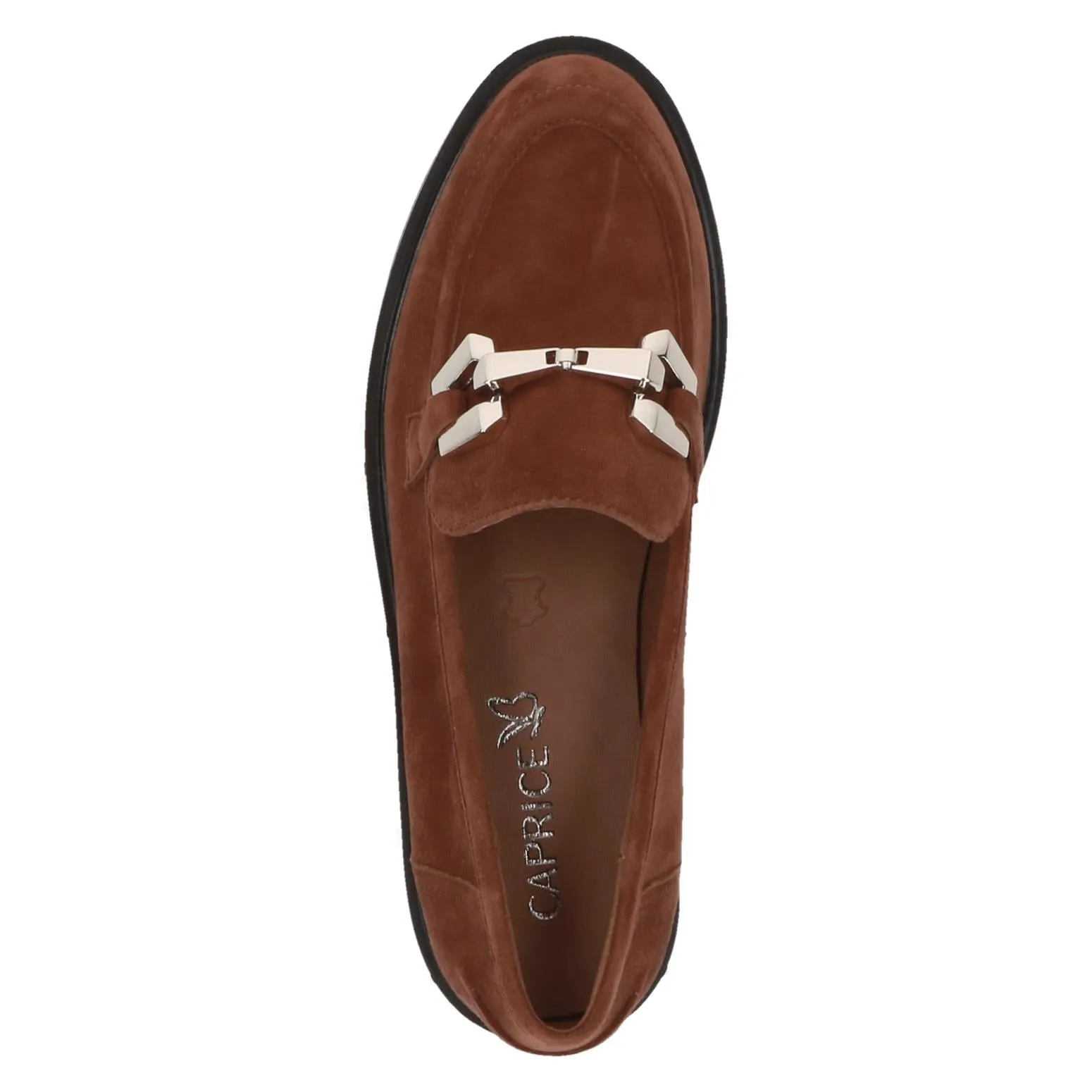 Caprice Ladies Snaffle Trim Suede Loafer