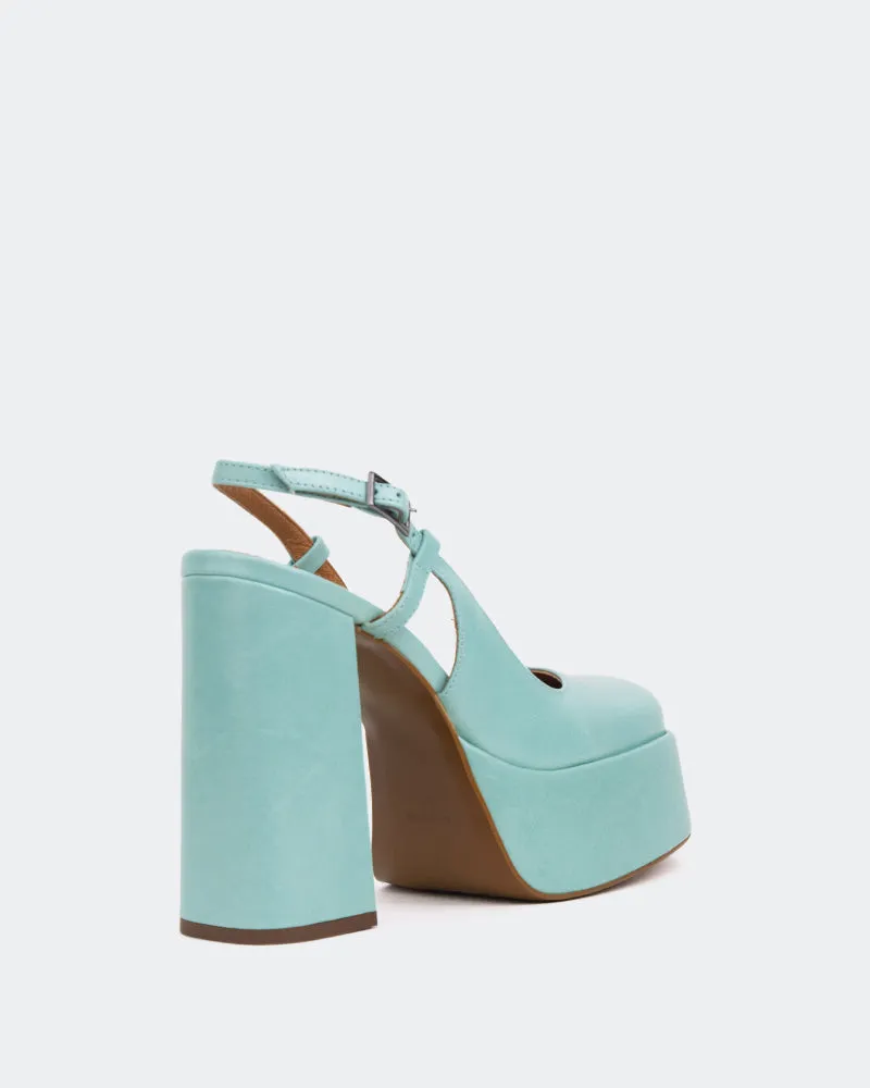 Cave, Blue Leather/Cuir Bleu