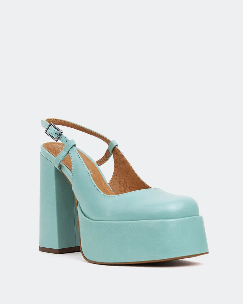 Cave, Blue Leather/Cuir Bleu