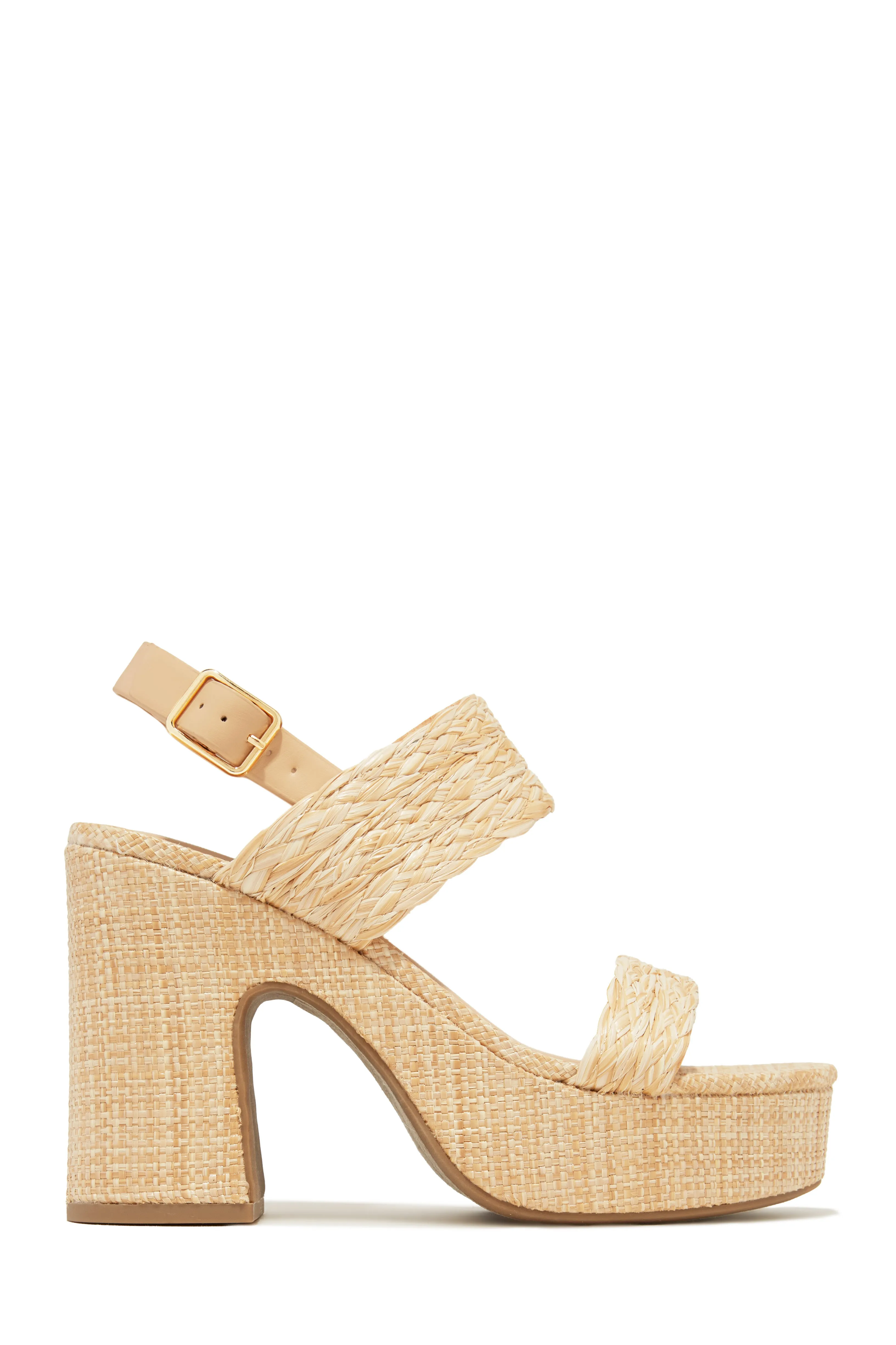 Chelsea Platform Block Heels - Natural