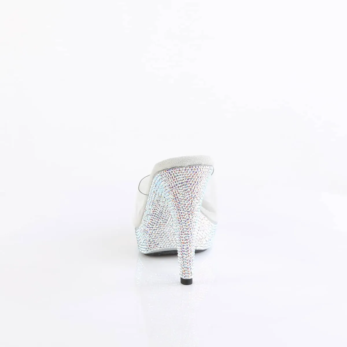 COCKTAIL-501DM Silver Diamante Mules