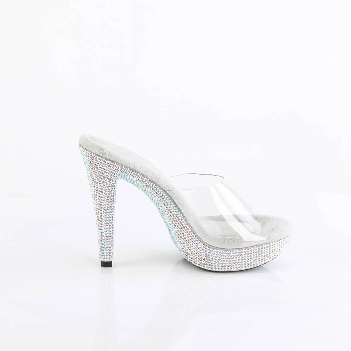 COCKTAIL-501DM Silver Diamante Mules