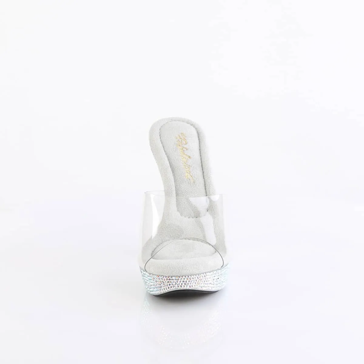COCKTAIL-501DM Silver Diamante Mules
