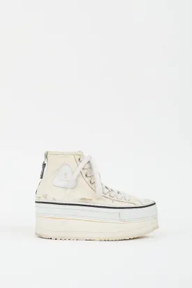 Cream Distressed Courtney Platform Sneaker