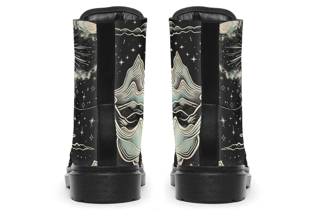 Dawn Star Boots - Vegan Leather Doc-Style Boots with Durable Stitched on Soles