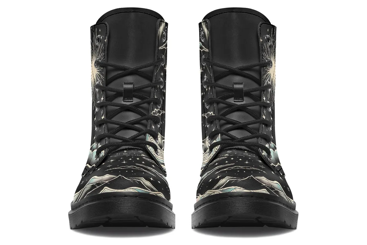 Dawn Star Boots - Vegan Leather Doc-Style Boots with Durable Stitched on Soles