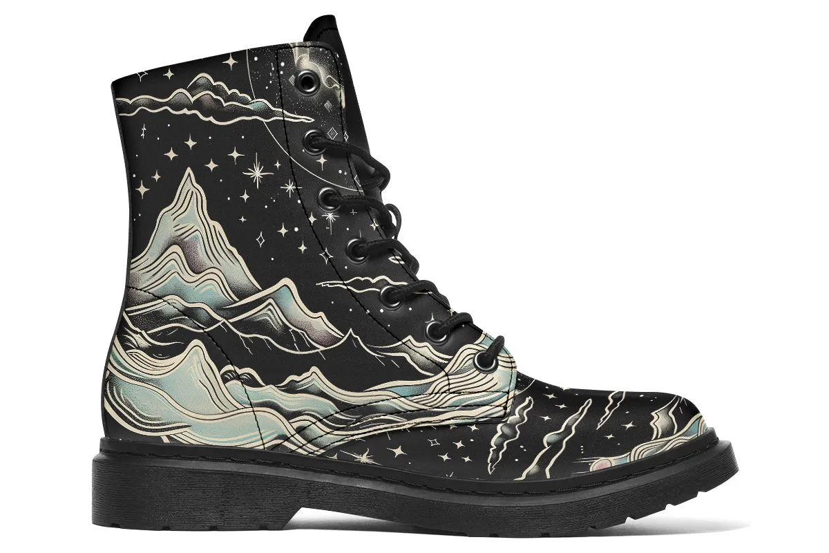 Dawn Star Boots - Vegan Leather Doc-Style Boots with Durable Stitched on Soles