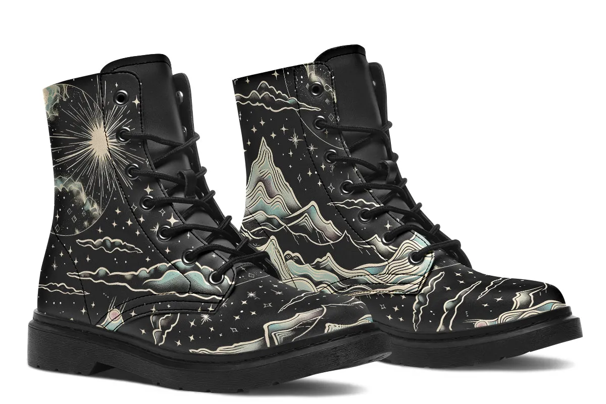 Dawn Star Boots - Vegan Leather Doc-Style Boots with Durable Stitched on Soles
