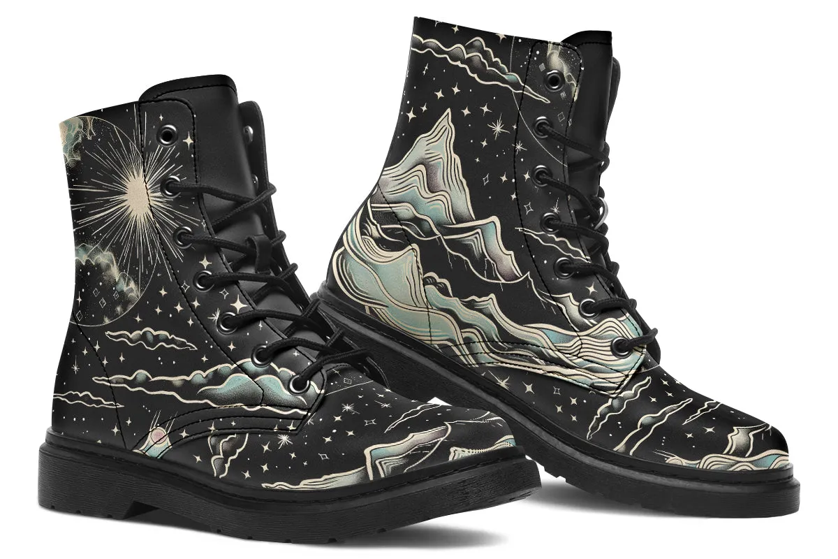 Dawn Star Boots - Vegan Leather Doc-Style Boots with Durable Stitched on Soles