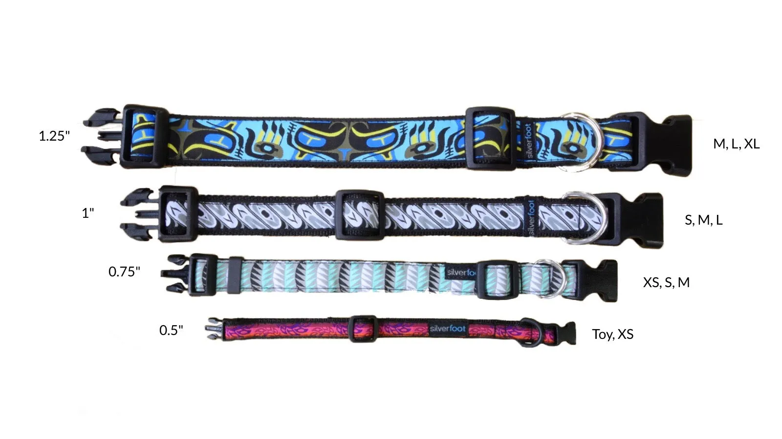 Dog Clip Collar - Flip Flops Silver