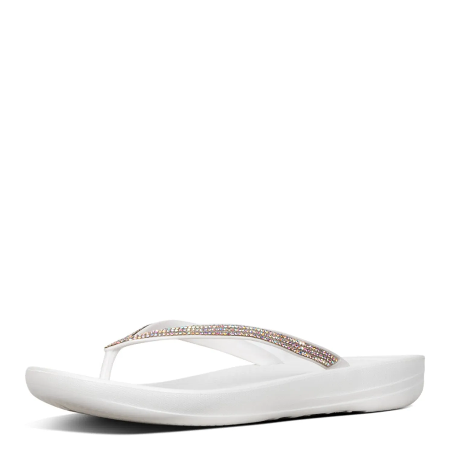 FitFlop Iqushion Sparkle Flip Flops Sandals - Urban White