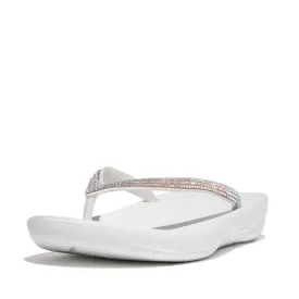FitFlop Iqushion Sparkle Flip Flops Sandals - Urban White