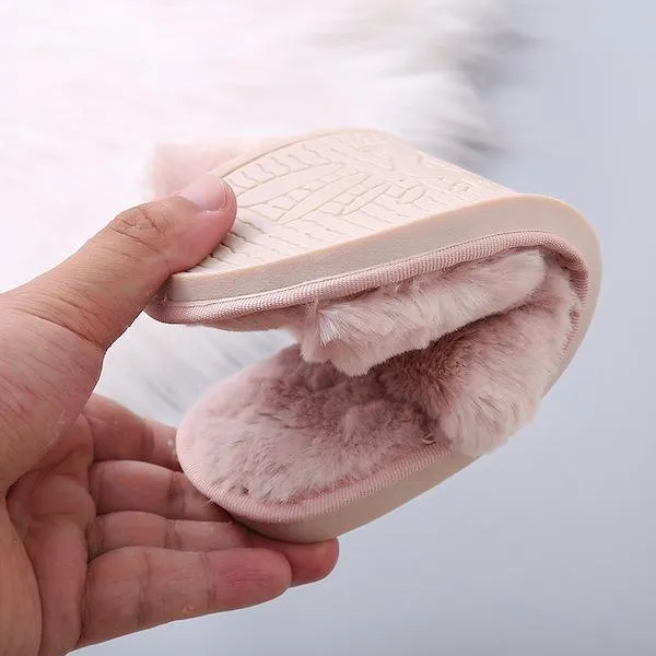 Fluffy Slippers - Dusty Blush