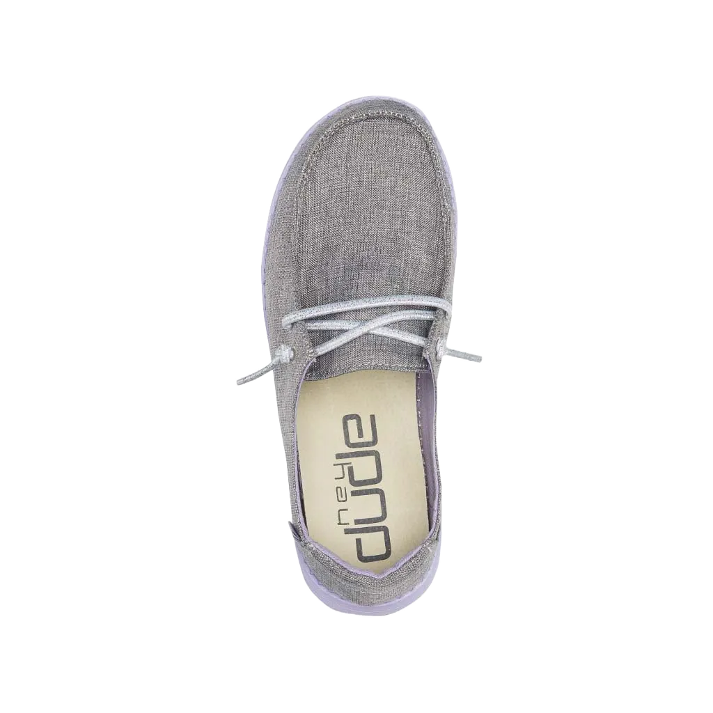 Hey Dude Children's Wendy Sparkling Grey Lilac Shoes 130123166