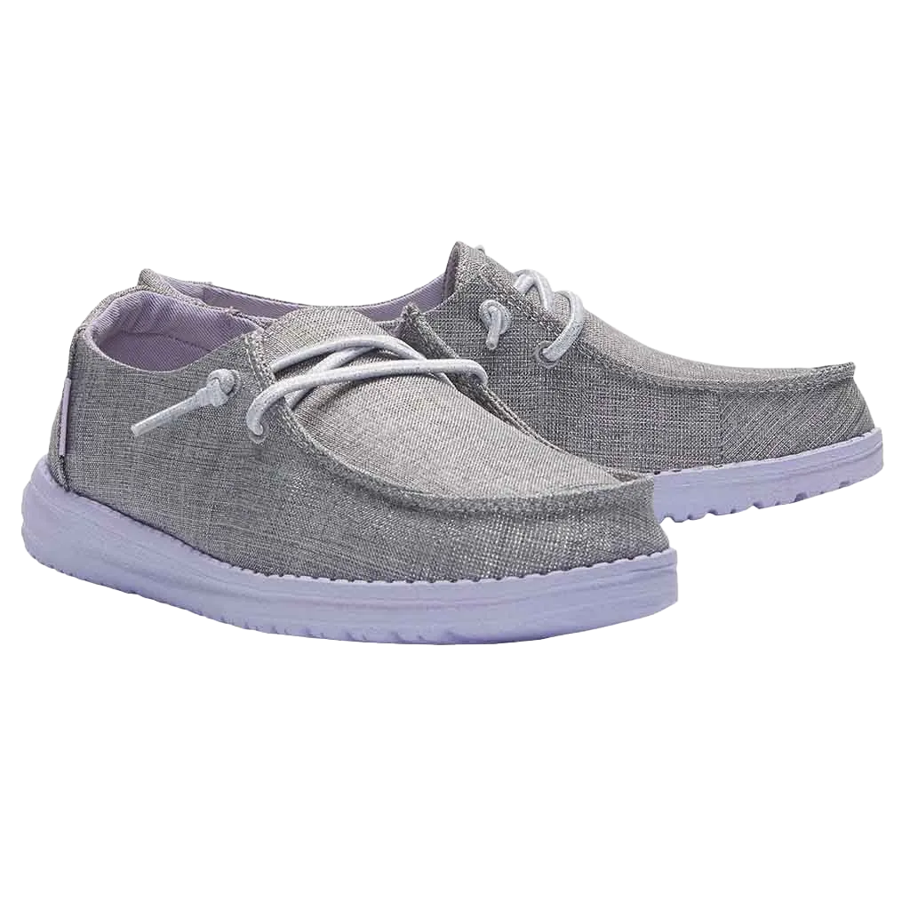 Hey Dude Children's Wendy Sparkling Grey Lilac Shoes 130123166