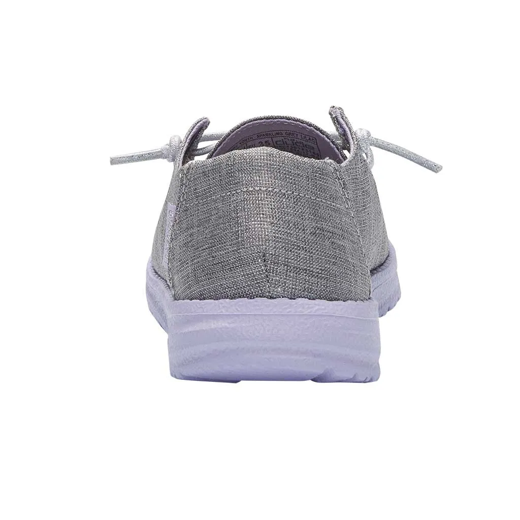 Hey Dude Children's Wendy Sparkling Grey Lilac Shoes 130123166