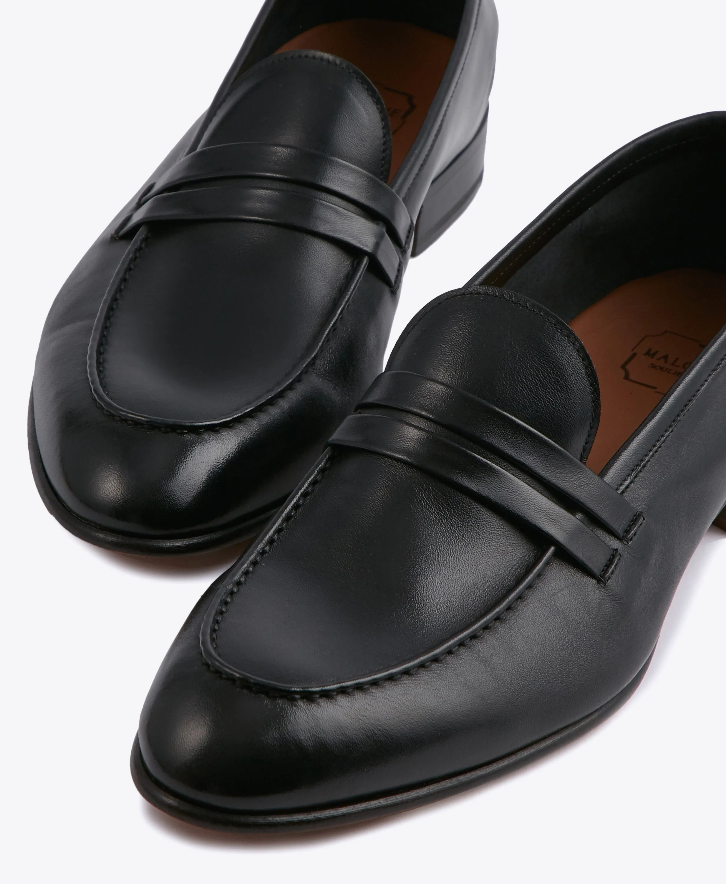 Luca Black Leather Loafers