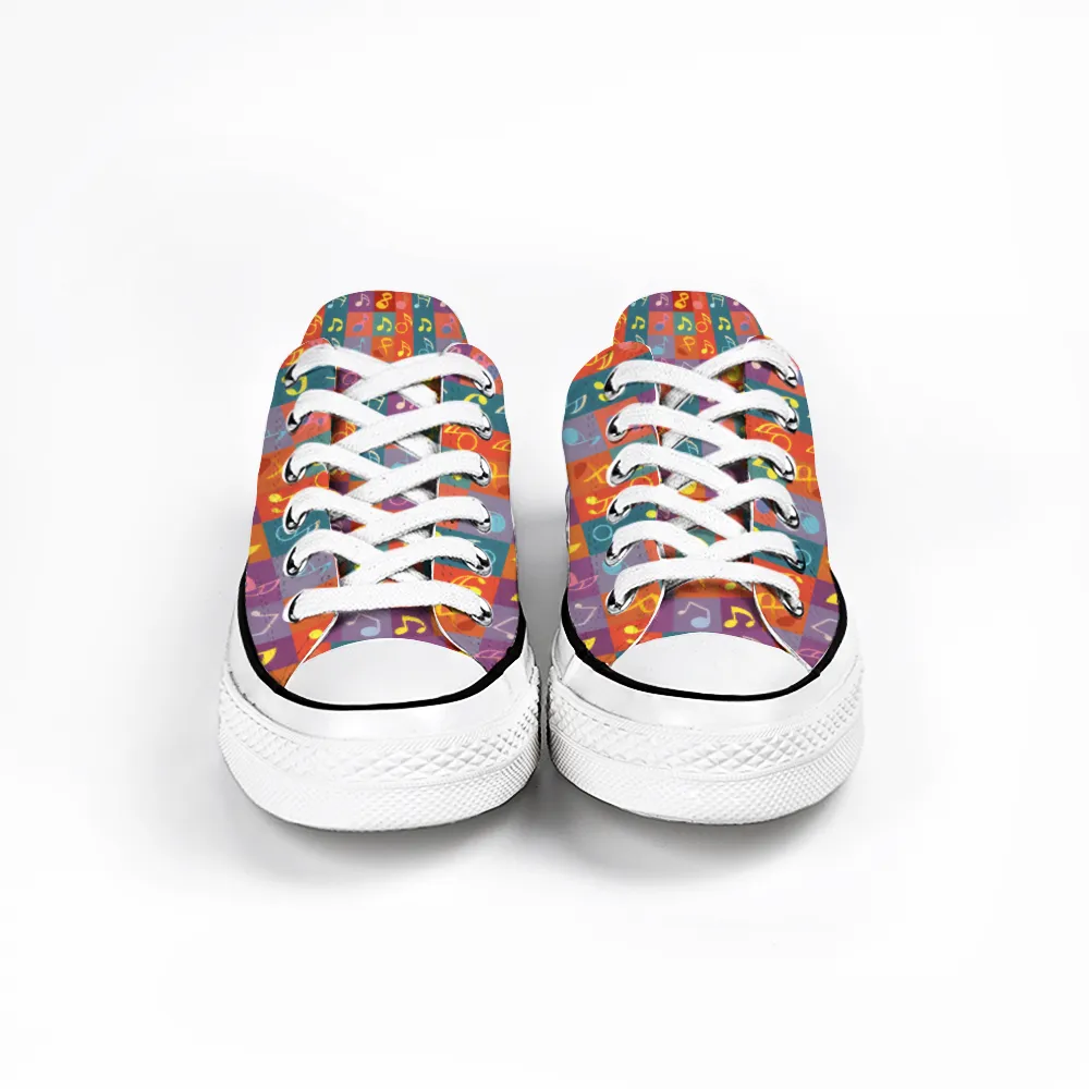 Musical Pattern Collection - Unisex Low Top Canvas Shoes
