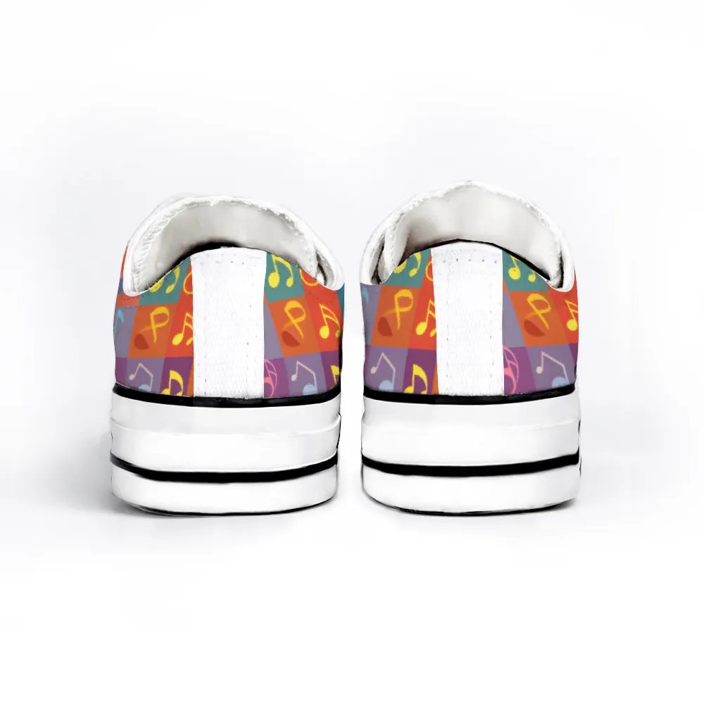 Musical Pattern Collection - Unisex Low Top Canvas Shoes