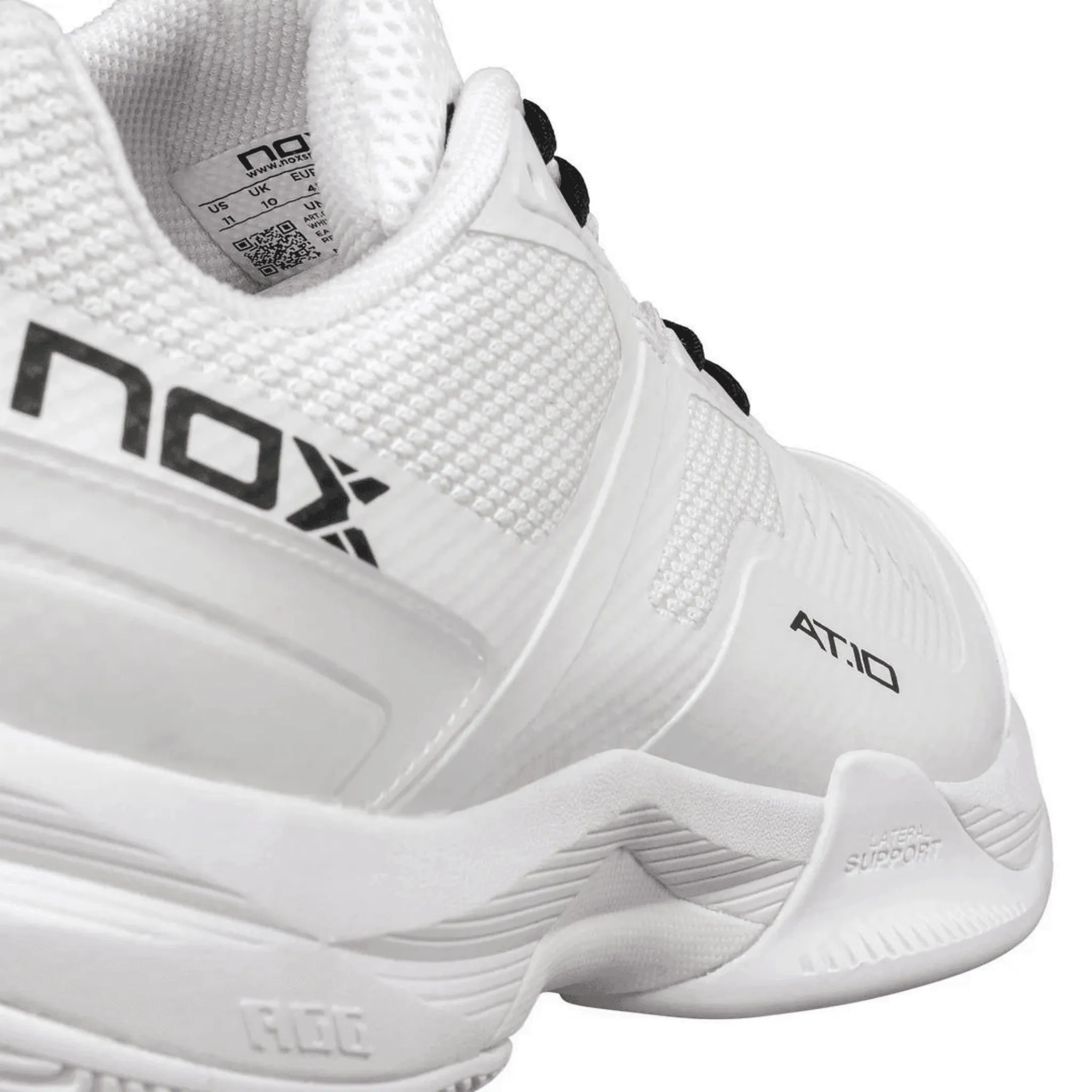 Nox Pro AT10 High-Performance Padel Shoes in Sleek White - Perfect for Professionals