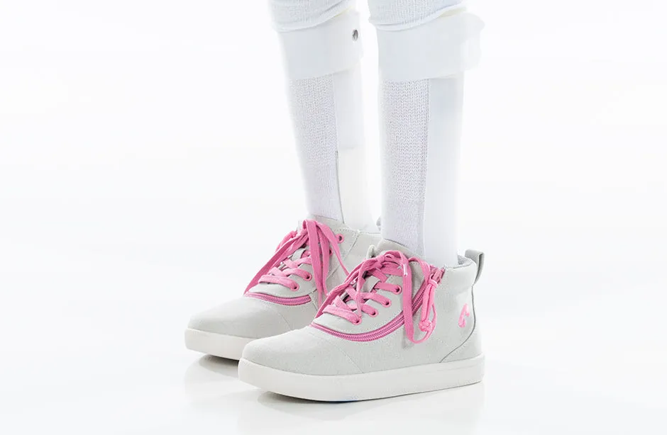 SALE - Grey/Pink BILLY D|R Short Wrap High Tops