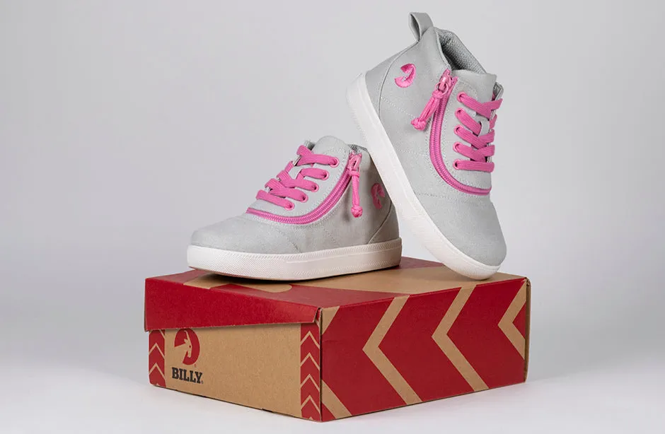 SALE - Grey/Pink BILLY D|R Short Wrap High Tops