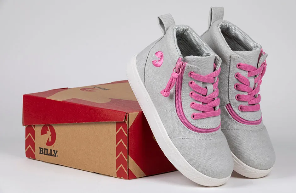 SALE - Grey/Pink BILLY D|R Short Wrap High Tops