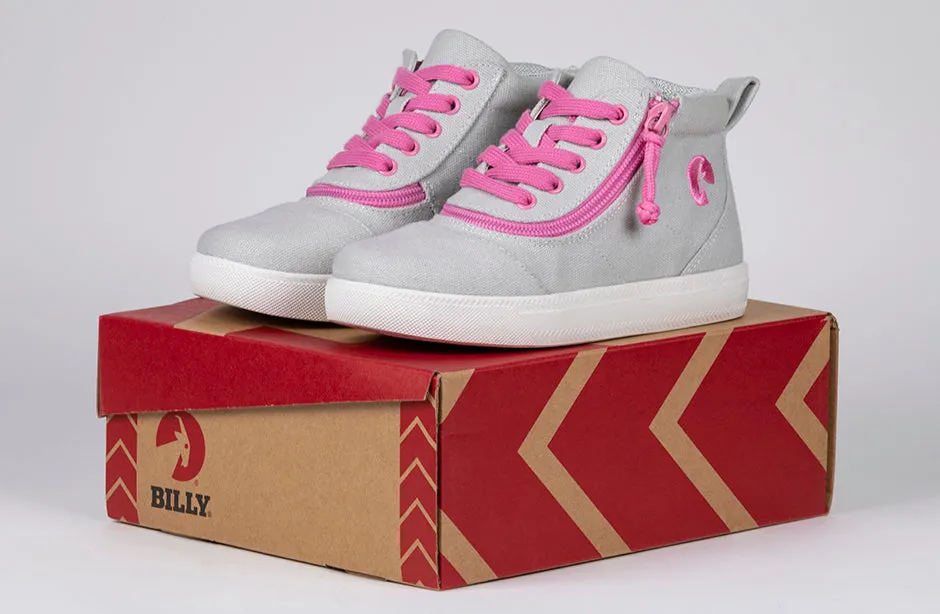 SALE - Grey/Pink BILLY D|R Short Wrap High Tops