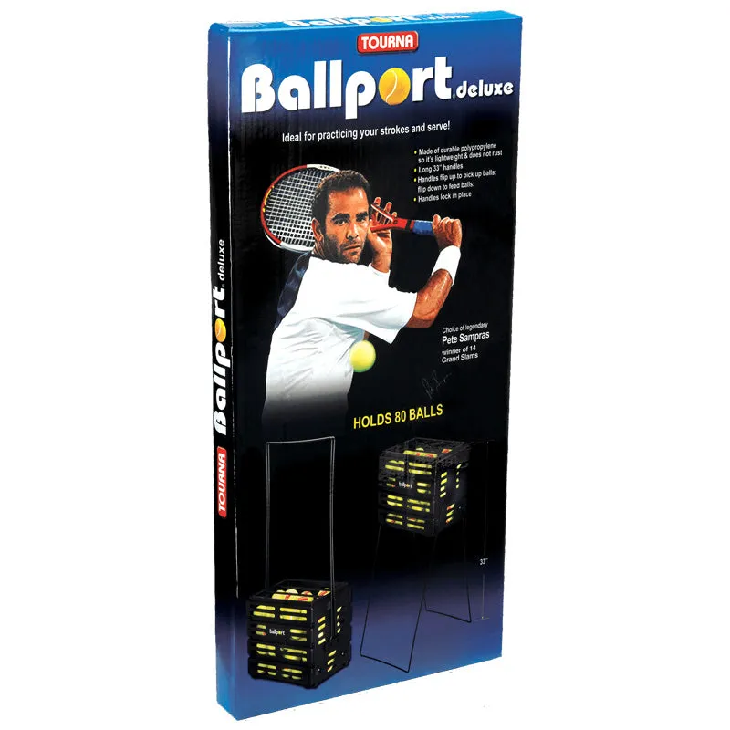 Tourna Ballport 80 Deluxe With Wheels Tennis Hopper - Blue
